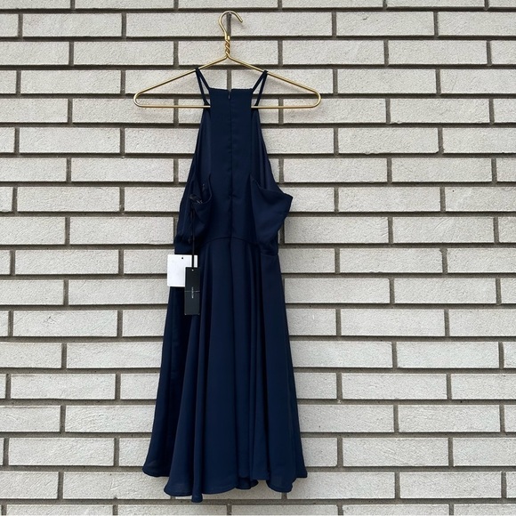 NWT Lulu’s Glamorous Grace Navy Blue Skater Dress - Picture 9 of 12